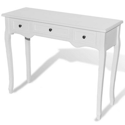 Berkfield Compact Dressing Console Table With Three Drawers White - image 1