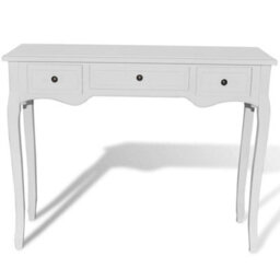 Berkfield Compact Dressing Console Table With Three Drawers White - thumbnail 5