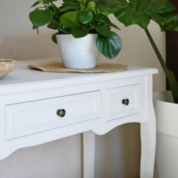 Berkfield Compact Dressing Console Table With Three Drawers White - thumbnail 3