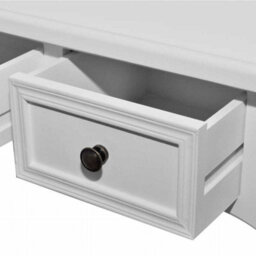 Berkfield Compact Dressing Console Table With Three Drawers White - thumbnail 7