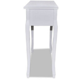 Berkfield Compact Dressing Console Table With Three Drawers White - thumbnail 8