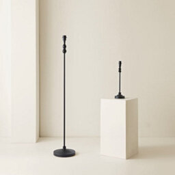 Valuelights Maggie Black Metal Candlestick Slim Table Lamp Base - thumbnail 5
