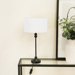 Valuelights Maggie Black Metal Candlestick Slim Table Lamp Base - thumbnail 2