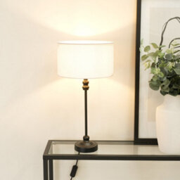 Valuelights Maggie Black Metal Candlestick Slim Table Lamp Base - thumbnail 3