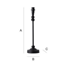 Valuelights Maggie Black Metal Candlestick Slim Table Lamp Base - thumbnail 8