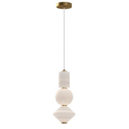 Luminosa Lighting Elstead Alora Mood Bijou Led Slim Pendant Ceiling Light Contemporary Aged Gold 3000K - thumbnail 1