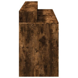 Berkfield Desk With Led Lights Smoked Oak 160X55X91 Cm Engineered Wood - thumbnail 7