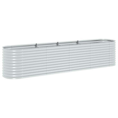 Berkfield Practical Garden Raised Bed 400X80X81 Cm Galvanised Steel Silver - image 1
