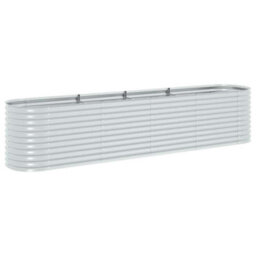 Berkfield Practical Garden Raised Bed 400X80X81 Cm Galvanised Steel Silver