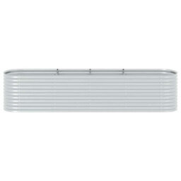 Berkfield Practical Garden Raised Bed 400X80X81 Cm Galvanised Steel Silver - thumbnail 4