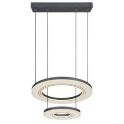 Luminosa Lighting Luminosa Blasius Twin Ring Pendant Ceiling Light Black 2X Led Dimmable 2700-6000K Remote Control - thumbnail 3