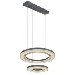 Luminosa Lighting Luminosa Blasius Twin Ring Pendant Ceiling Light Black 2X Led Dimmable 2700-6000K Remote Control - thumbnail 7
