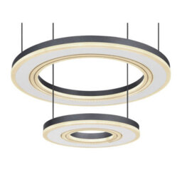 Luminosa Lighting Luminosa Blasius Twin Ring Pendant Ceiling Light Black 2X Led Dimmable 2700-6000K Remote Control - thumbnail 4
