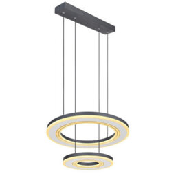 Luminosa Lighting Luminosa Blasius Twin Ring Pendant Ceiling Light Black 2X Led Dimmable 2700-6000K Remote Control - thumbnail 5