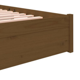 Berkfield Bed Frame Honey Brown Solid Wood 200X200 Cm - thumbnail 8