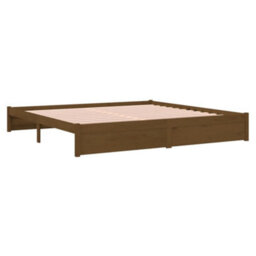 Berkfield Bed Frame Honey Brown Solid Wood 200X200 Cm - thumbnail 4