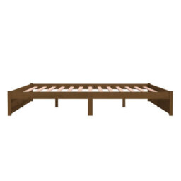 Berkfield Bed Frame Honey Brown Solid Wood 200X200 Cm - thumbnail 6