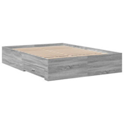 Berkfield Bed Frame With Drawers Without Mattress Grey Sonoma 140X190 Cm - thumbnail 6