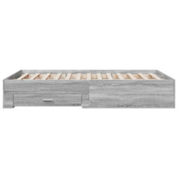 Berkfield Bed Frame With Drawers Without Mattress Grey Sonoma 140X190 Cm - thumbnail 5