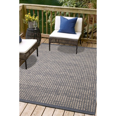 Melrose Eden Hatch Navy Indoor Outdoor Medium Weatherproof Area Rug Pile Height 3mm - 120/170Cm - image 1