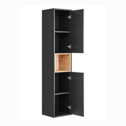 Heze Furniture Borneo Cosmos Tall Bathroom Cabinet 2 Doors - Anthracite  Artisan Oak - thumbnail 4