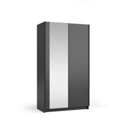 Arte Sleek Black Sliding Door Wardrobe 100Cm - Mirrored, Space-Saving Storage For Modern Urban Living - thumbnail 1