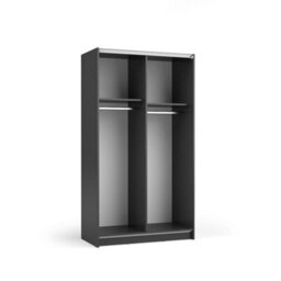 Arte Sleek Black Sliding Door Wardrobe 100Cm - Mirrored, Space-Saving Storage For Modern Urban Living - thumbnail 2