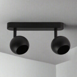 CGC Lighting Cgc Nieve Matt Black Double Two Head Gu10 Ceiling Surface Spot Light Round Head - thumbnail 2