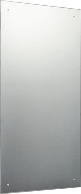90 X 45Cm Rectangle Frameless Bathroom Mirror With Pre-Drilled Holes And Wall Hanging Fittings - image 1