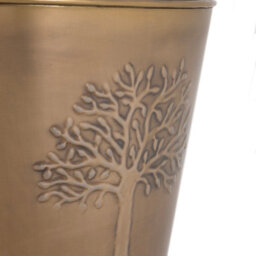 Charles Bentley Mulberry Large Antique Gold Coloured Leather Handled Log Bucket 45X35Cm - thumbnail 7