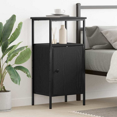 Walplus Bedside Cabinet Black Oak 41 X 31 X 80 Cm Engineered Wood - image 1