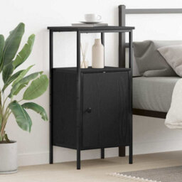 Walplus Bedside Cabinet Black Oak 41 X 31 X 80 Cm Engineered Wood - thumbnail 1