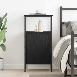 Walplus Bedside Cabinet Black Oak 41 X 31 X 80 Cm Engineered Wood - thumbnail 4