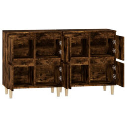 Berkfield Sideboards 2 Pcs Smoked Oak 60X35X70 Cm Engineered Wood - thumbnail 7