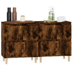 Berkfield Sideboards 2 Pcs Smoked Oak 60X35X70 Cm Engineered Wood - thumbnail 4