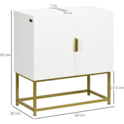 Kleankin Bathroom Sink Cabinet Under Sink Cabinet Wooden Basin Cupboard White - thumbnail 3