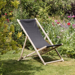 Harbour Housewares Folding Wooden Deck Chairs - Black - Pack Of 4 - thumbnail 5