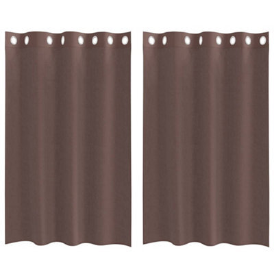 Berkfield Durable Voile Curtains With Grommets 2 Pcs Brown 140X175 Cm