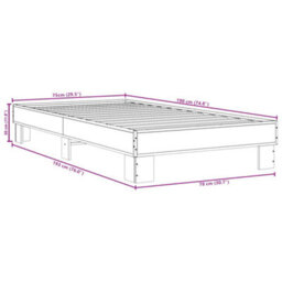 Berkfield Bed Frame Without Mattress Brown Oak 75X190 Cm Small Single - thumbnail 9