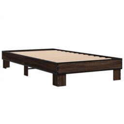 Berkfield Bed Frame Without Mattress Brown Oak 75X190 Cm Small Single - thumbnail 3