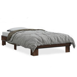 Berkfield Bed Frame Without Mattress Brown Oak 75X190 Cm Small Single - thumbnail 2