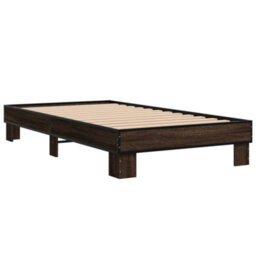 Berkfield Bed Frame Without Mattress Brown Oak 75X190 Cm Small Single - thumbnail 6