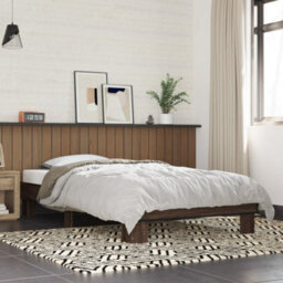 Berkfield Bed Frame Without Mattress Brown Oak 75X190 Cm Small Single - thumbnail 1