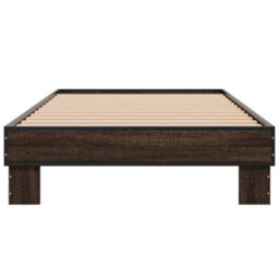 Berkfield Bed Frame Without Mattress Brown Oak 75X190 Cm Small Single - thumbnail 4
