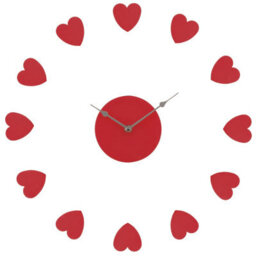 Orsina Red Plastic Heart Diy Wall Clock