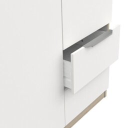 FurniComp LTD Furnicomp Chicago 6 Door 2 Drawer 120Cm Matt White & Oak Effect Space Saving Wardrobe - thumbnail 4