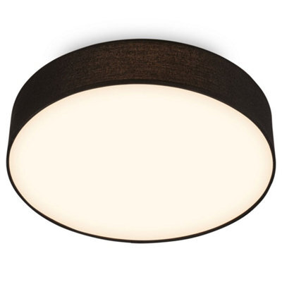 Briloner Mains-Powered Led Black Fabric Shade Ceiling Light (Dia)38Cm - image 1