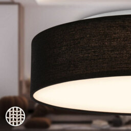 Briloner Mains-Powered Led Black Fabric Shade Ceiling Light (Dia)38Cm - thumbnail 3