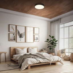 Briloner Mains-Powered Led Black Fabric Shade Ceiling Light (Dia)38Cm - thumbnail 5