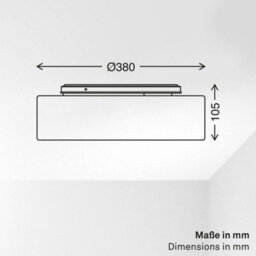 Briloner Mains-Powered Led Black Fabric Shade Ceiling Light (Dia)38Cm - thumbnail 9